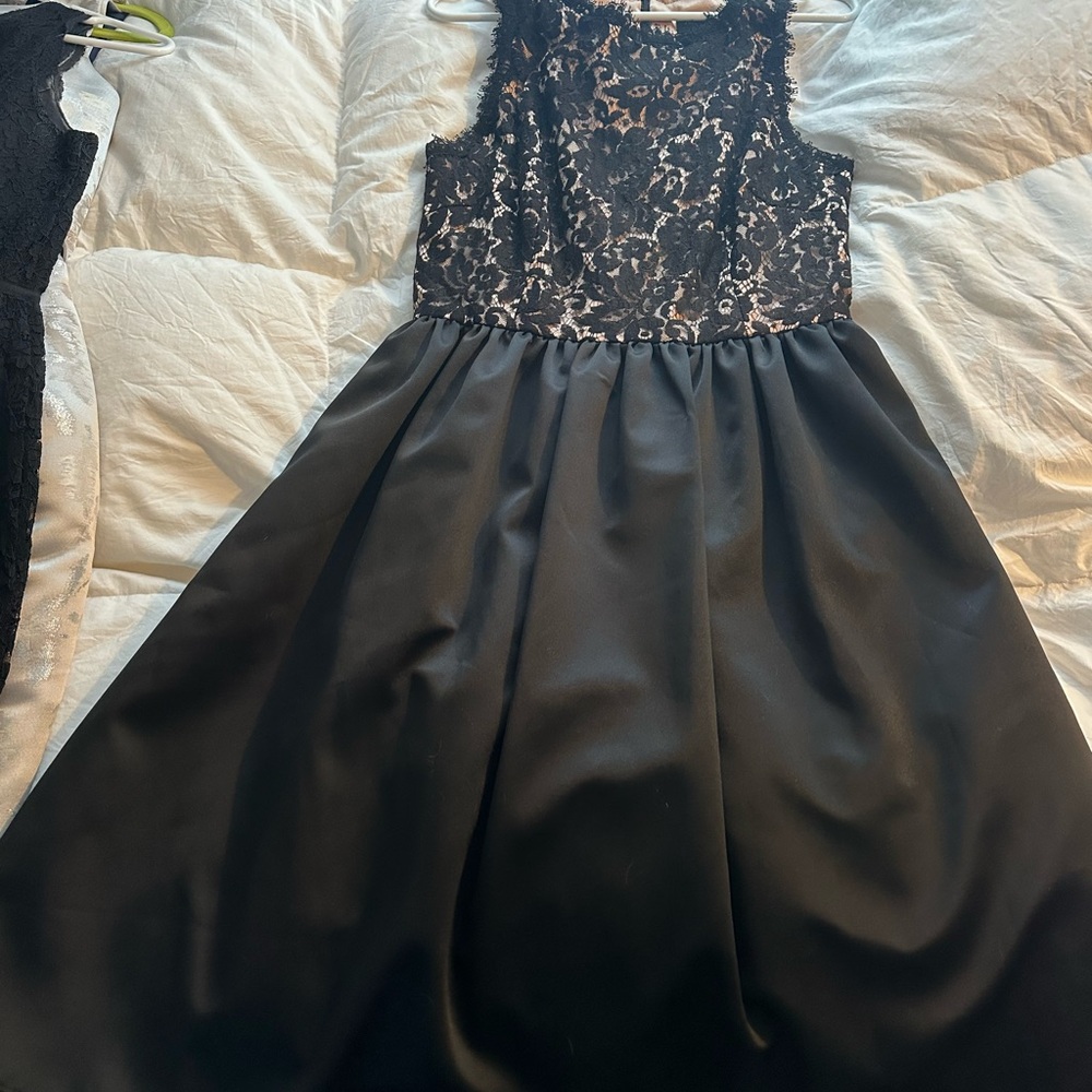 ABS by Allen Schwartz collection lace black and nude dress size 10.